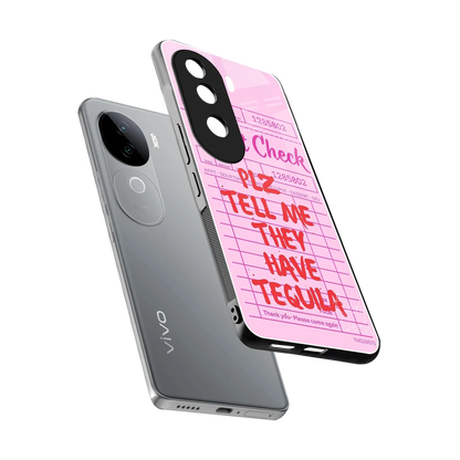 Tequila Hunt sleek vivo v40e cover with tempered glass back and TPU edges