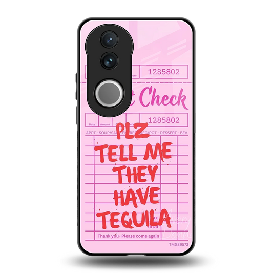 Tequila Hunt back phone cover | glass case for vivo v50