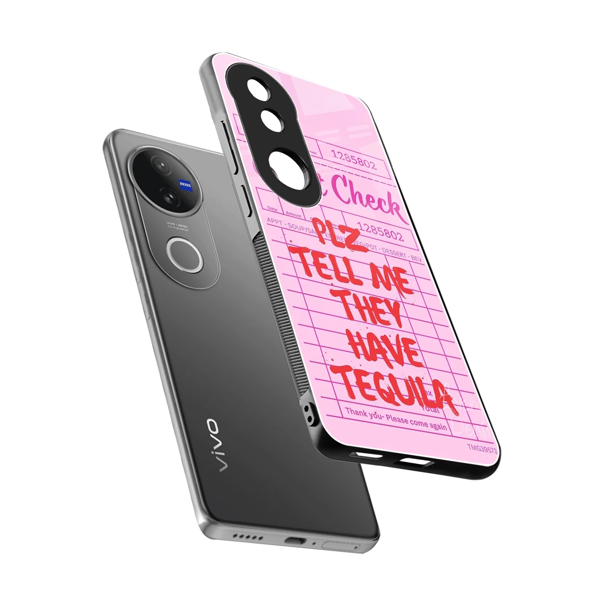 Tequila Hunt sleek vivo v50 cover with tempered glass back and TPU edges