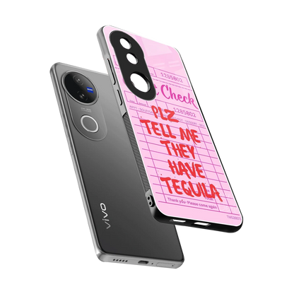 Tequila Hunt sleek vivo v50 cover with tempered glass back and TPU edges