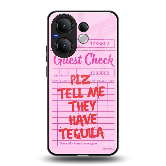 Tequila Hunt back phone cover | glass case for vivo v60