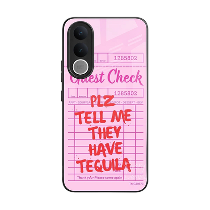 Tequila Hunt back phone cover | glass case for vivo v70 fe