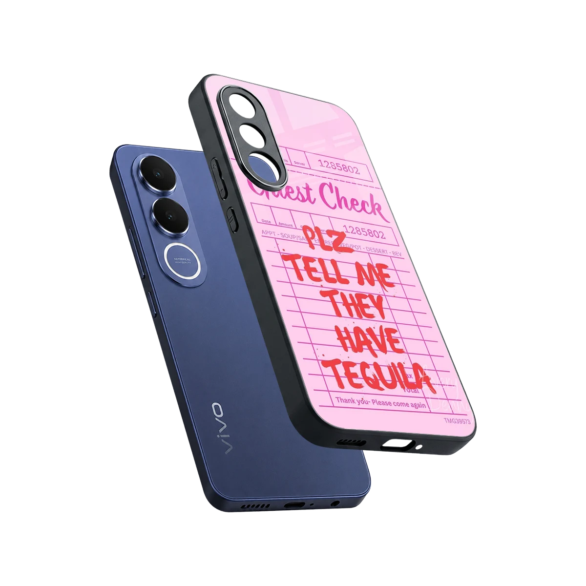 Tequila Hunt sleek vivo v70 fe cover with tempered glass back and TPU edges