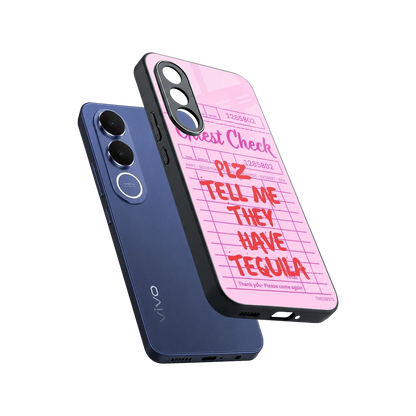Tequila Hunt sleek vivo v70 fe cover with tempered glass back and TPU edges