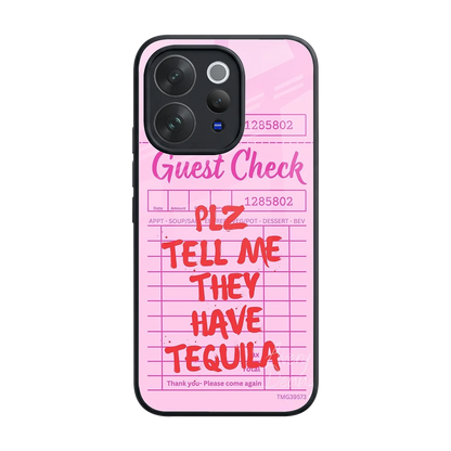 Tequila Hunt back phone cover | glass case for vivo v70 elite