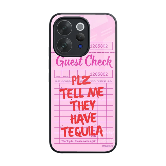 Tequila Hunt back phone cover | glass case for vivo v70 elite