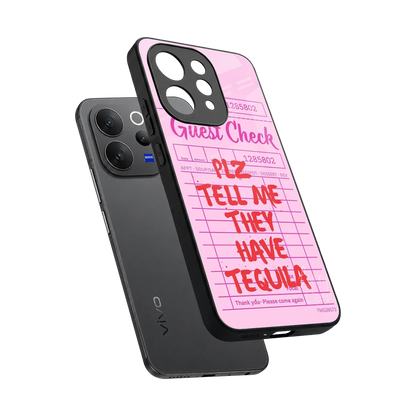 Tequila Hunt sleek vivo v70 cover with tempered glass back and TPU edges