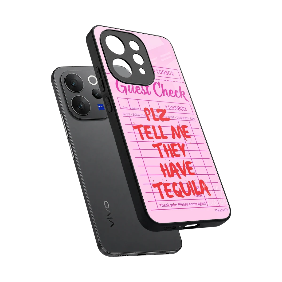 Tequila Hunt sleek vivo v70 elite cover with tempered glass back and TPU edges