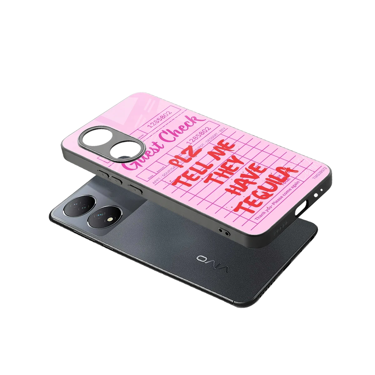 Tequila Hunt sleek Vivo-y100 cover with tempered glass back and TPU edges