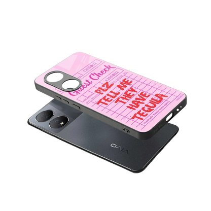 Tequila Hunt sleek Vivo-y100 cover with tempered glass back and TPU edges