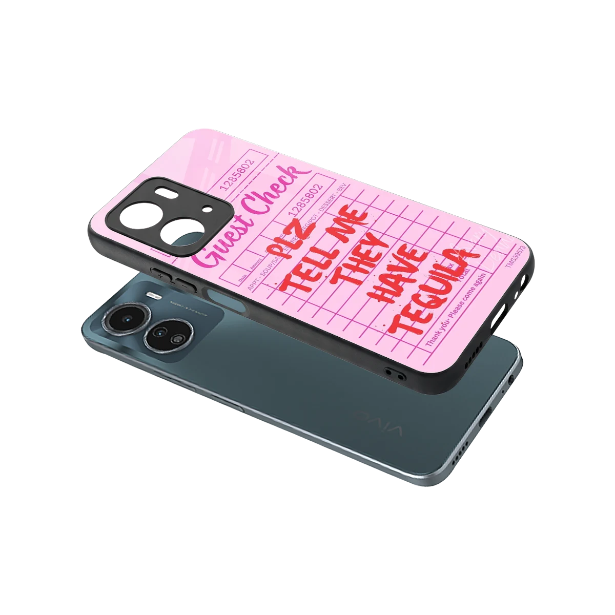 Tequila Hunt sleek vivo y16 cover with tempered glass back and TPU edges