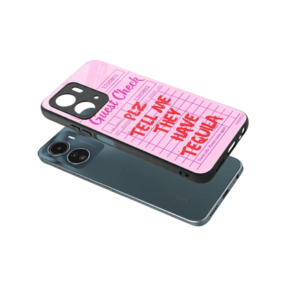 Tequila Hunt sleek vivo y16 cover with tempered glass back and TPU edges