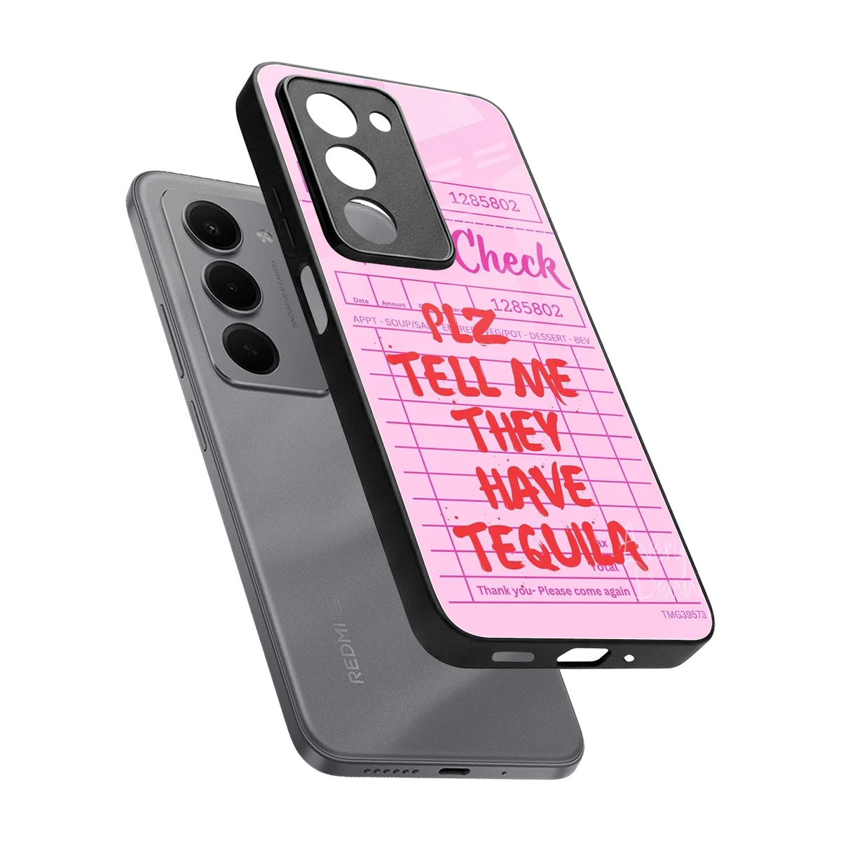 Tequila Hunt sleek redmi 15 5g cover with tempered glass back and TPU edges