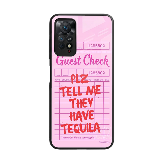 Tequila Hunt back phone cover | glass case for redmi note 11 pro