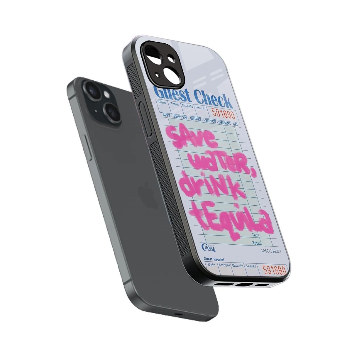 Tequila Tales sleek iphone 15 plus cover with tempered glass back and TPU edges