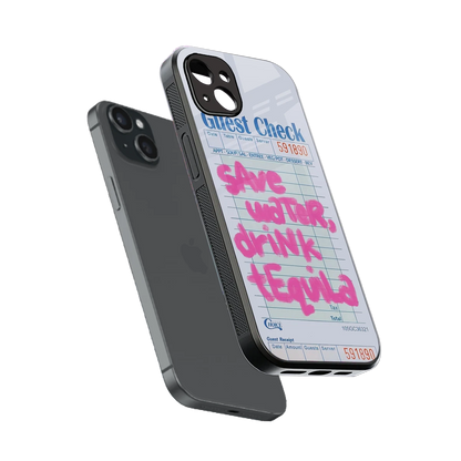 Tequila Tales sleek iphone 15 plus cover with tempered glass back and TPU edges