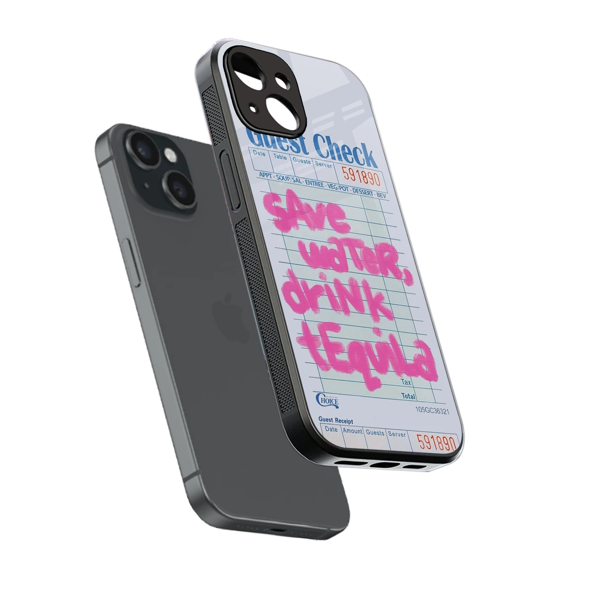 Tequila Tales sleek iphone 15 cover with tempered glass back and TPU edges