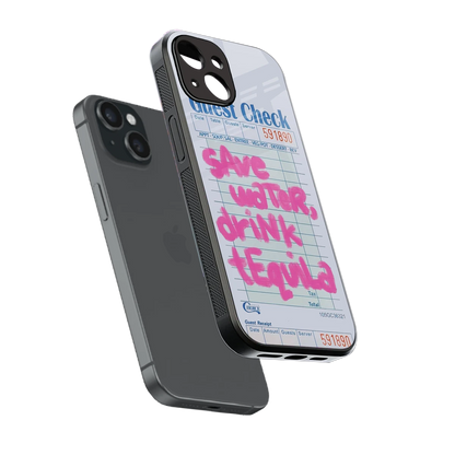 Tequila Tales sleek iphone 15 cover with tempered glass back and TPU edges