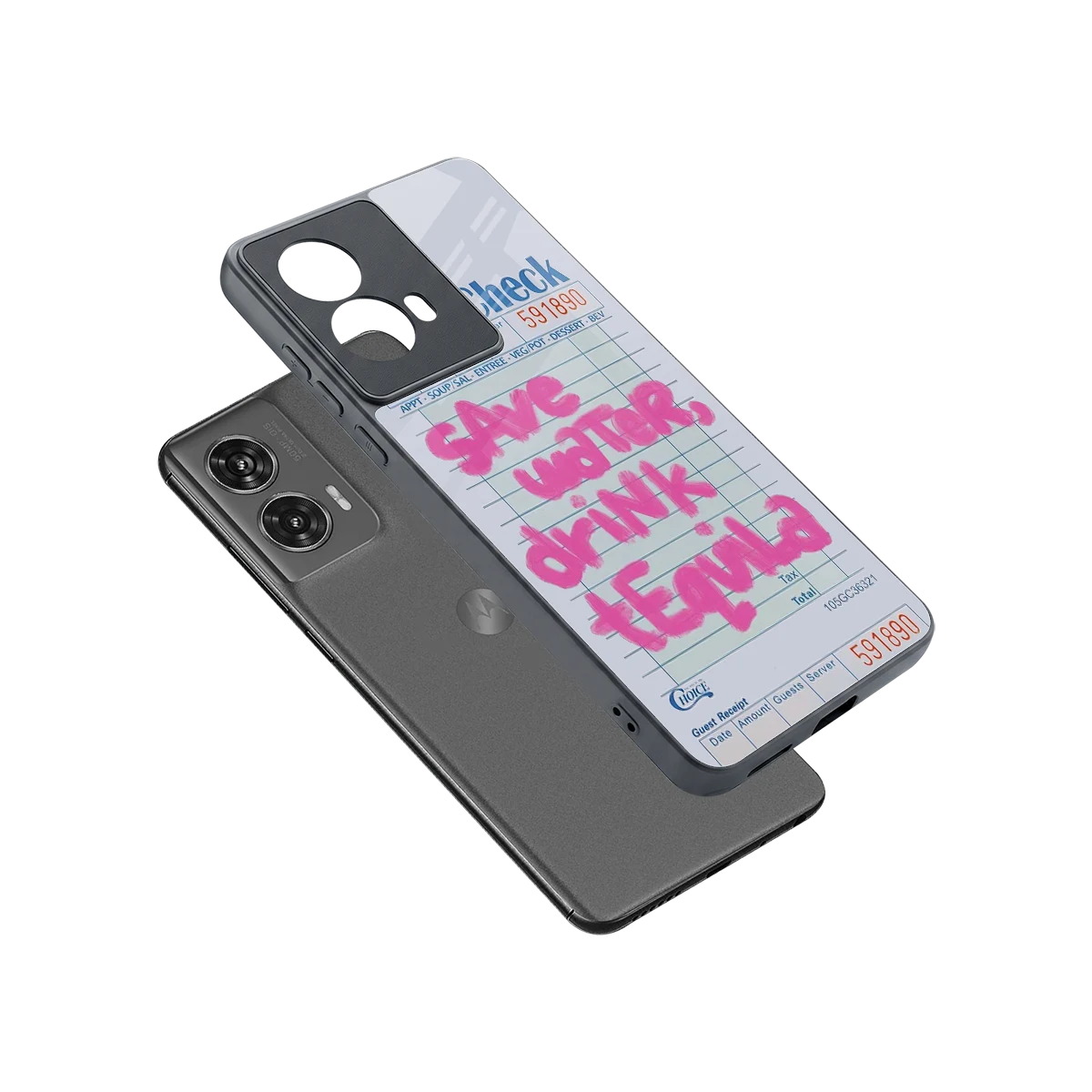 Tequila Tales sleek motorola edge 50 fusion cover with tempered glass back and TPU edges