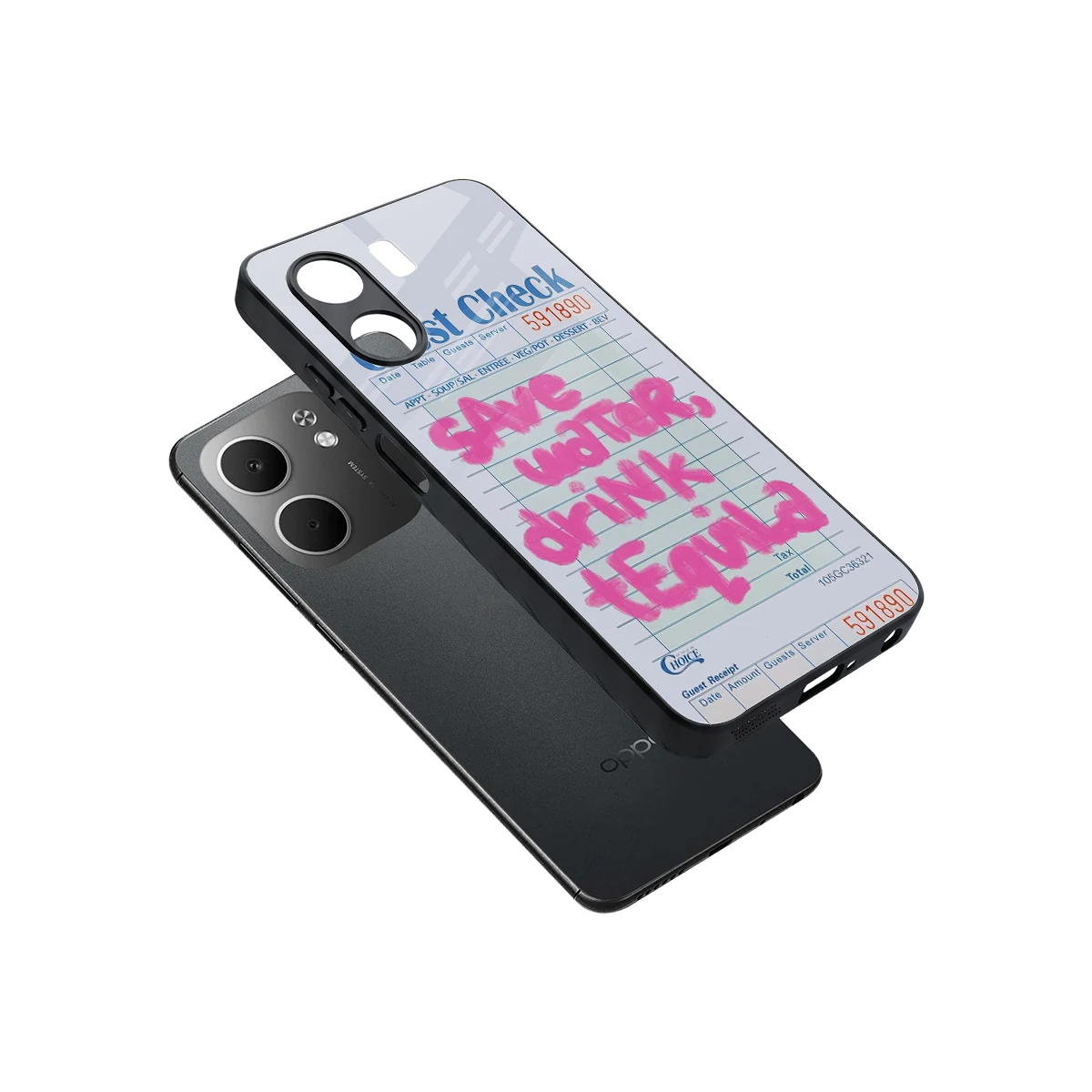 Tequila Tales sleek oppo a5x 5g cover with tempered glass back and TPU edges