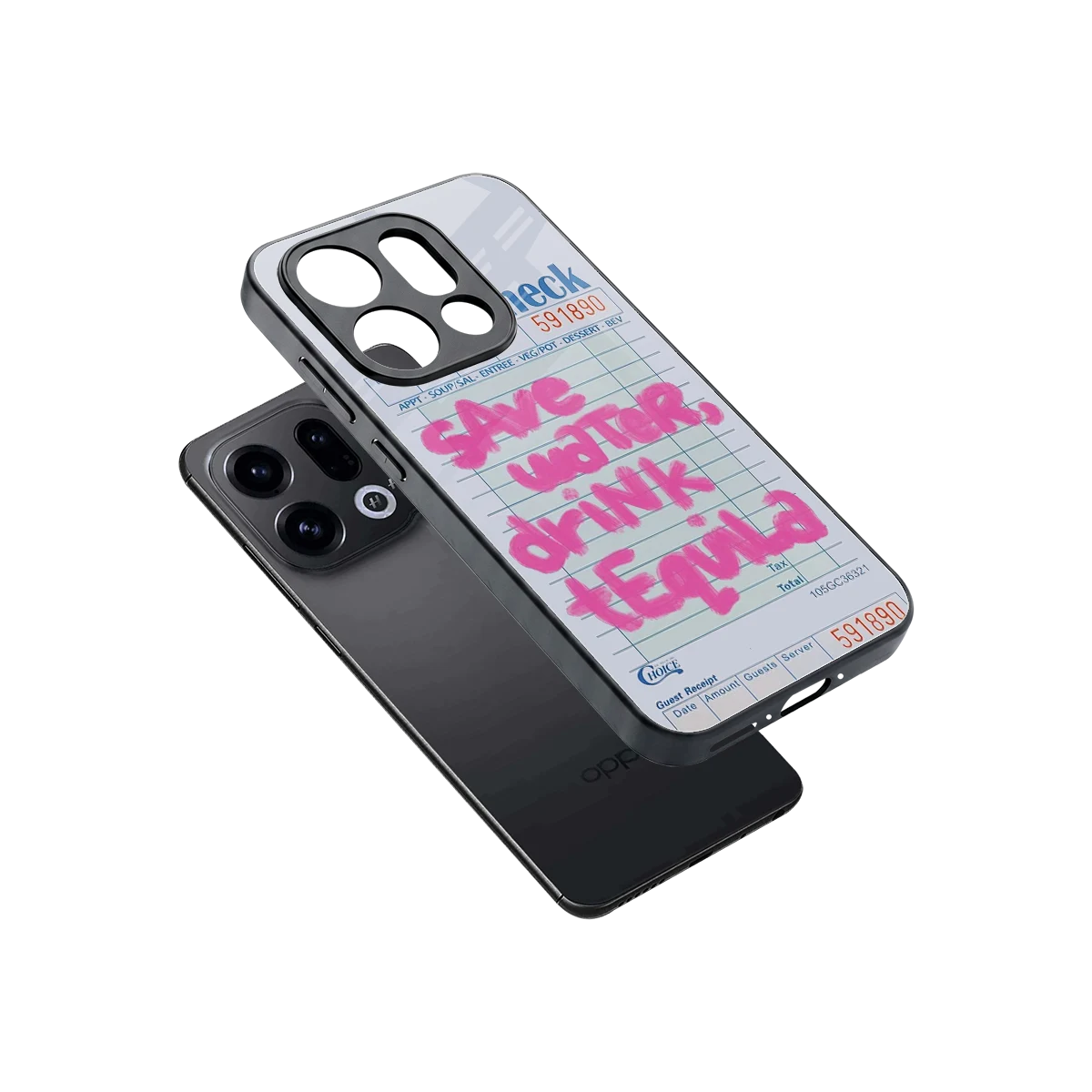 Tequila Tales sleek oppo find x9 cover with tempered glass back and TPU edges