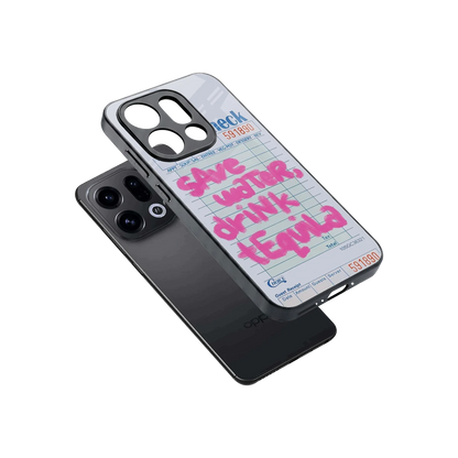 Tequila Tales sleek oppo find x9 cover with tempered glass back and TPU edges