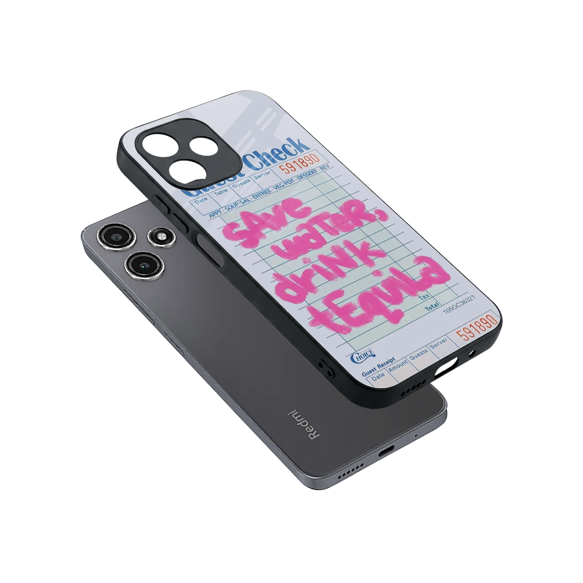 Tequila Tales sleek redmi 12 5g cover with tempered glass back and TPU edges