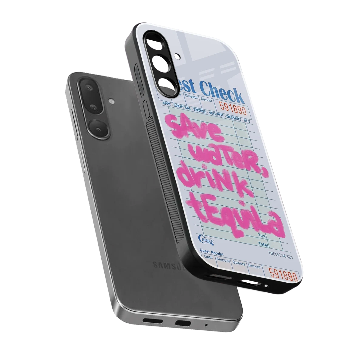 Tequila Tales sleek samsung galaxy m36 5g cover with tempered glass back and TPU edges
