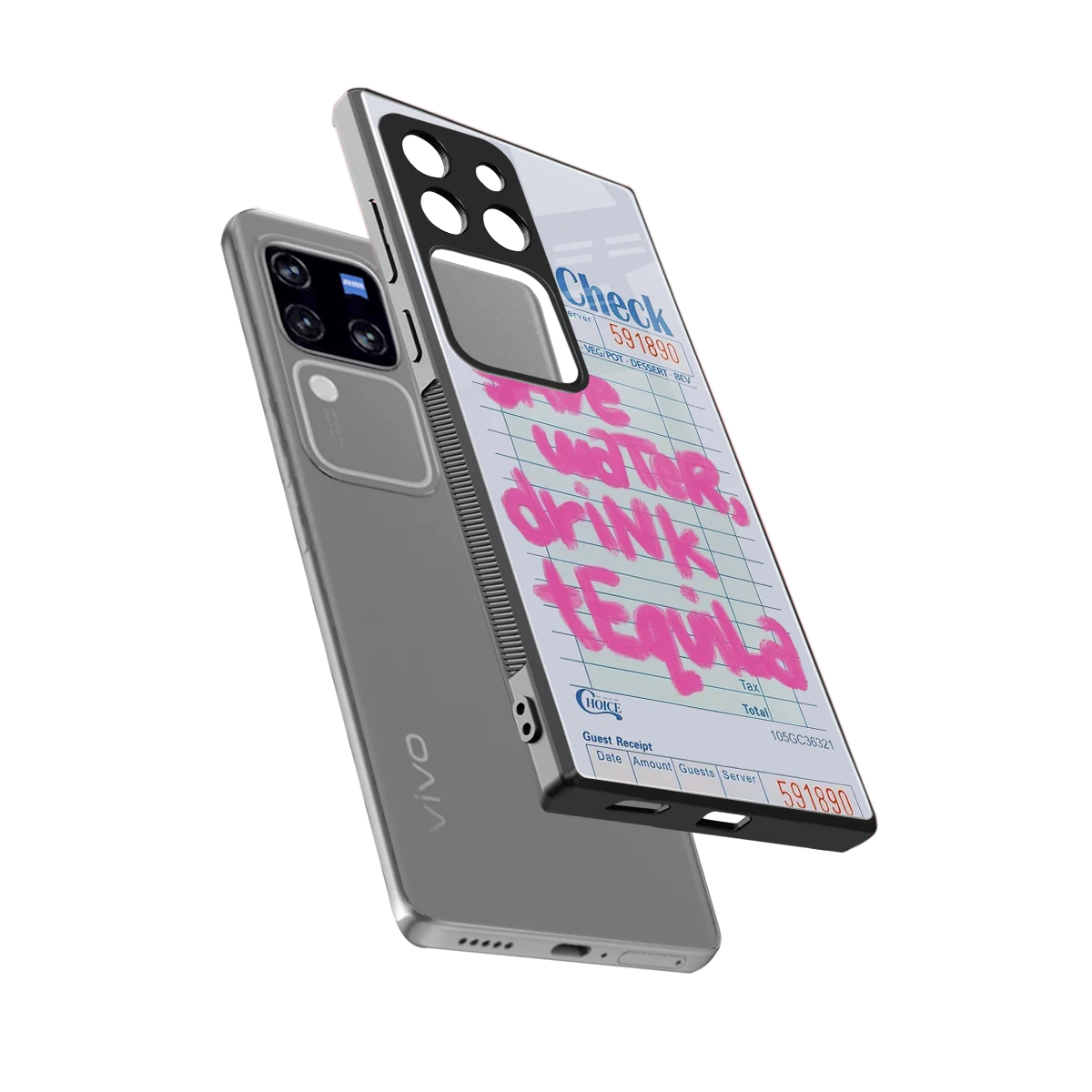 Tequila Tales sleekvivo v30 pro cover with tempered glass back and TPU edges