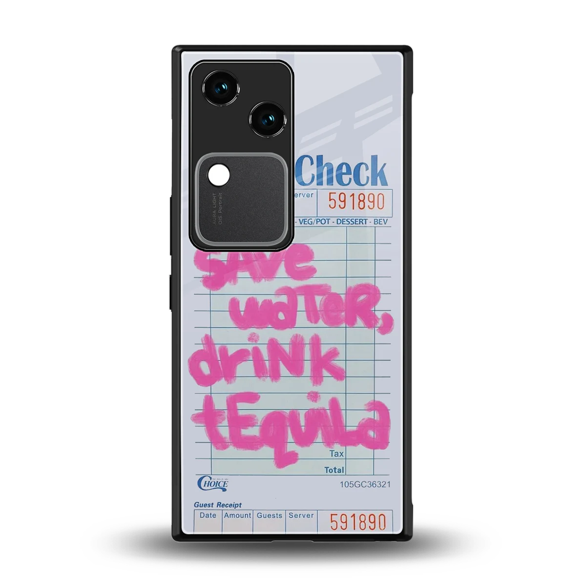 Tequila Tales back phone cover | glass case for vivo v30