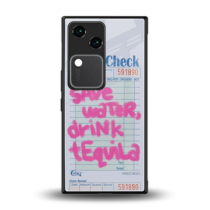 Tequila Tales back phone cover | glass case for vivo v30