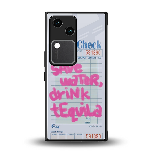 Tequila Tales back phone cover | glass case for vivo v30