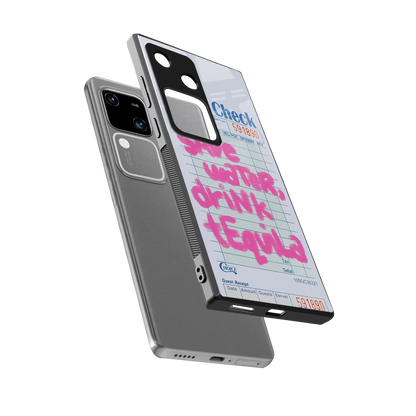 Tequila Tales sleek vivo v30 cover with tempered glass back and TPU edges