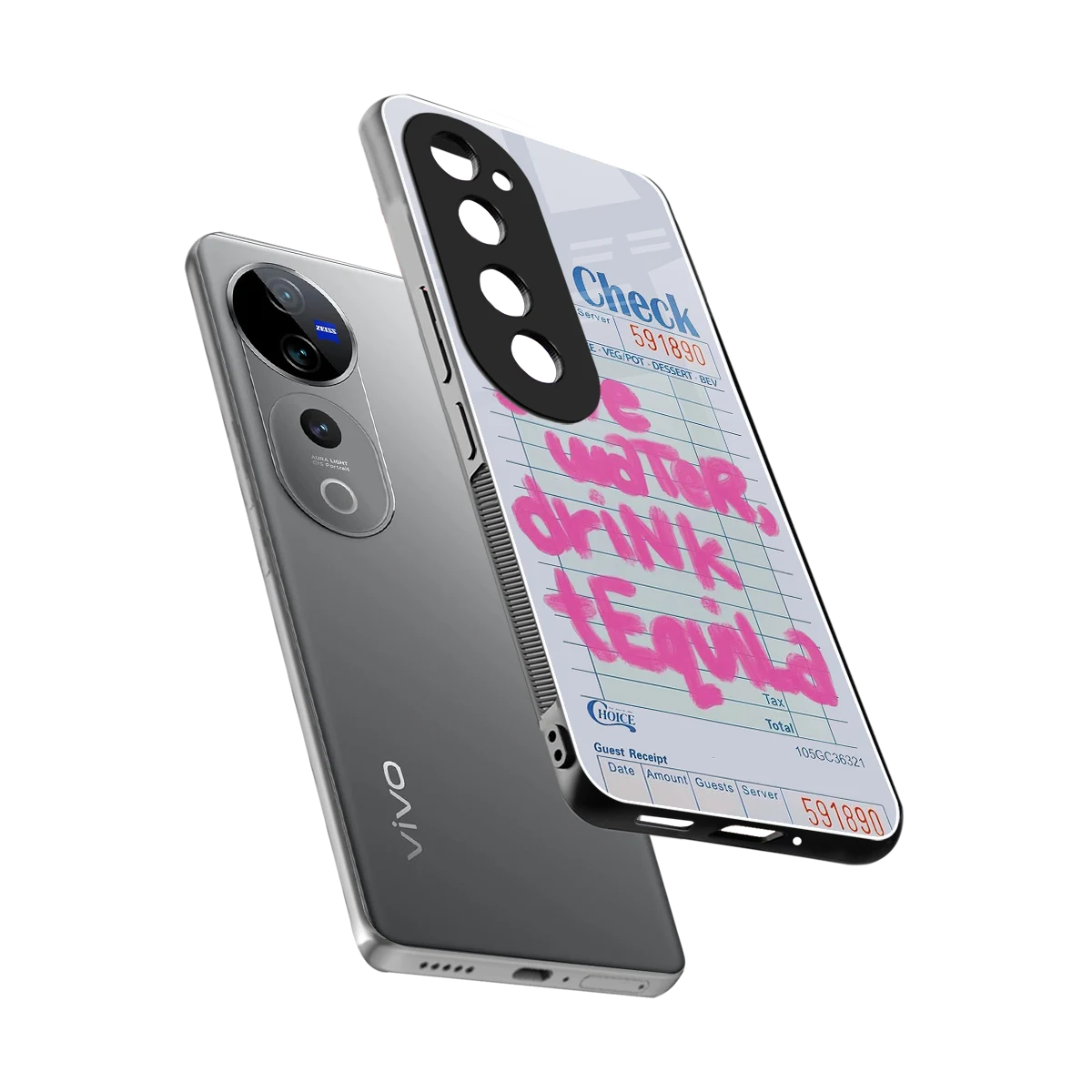 Tequila Tales sleek vivo v40 pro cover with tempered glass back and TPU edges