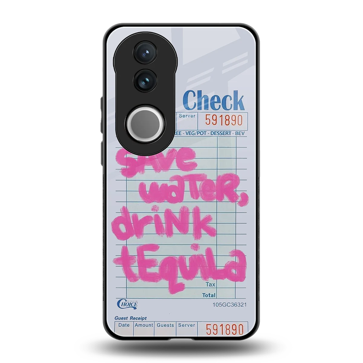 Tequila Tales back phone cover | glass case for vivo v50