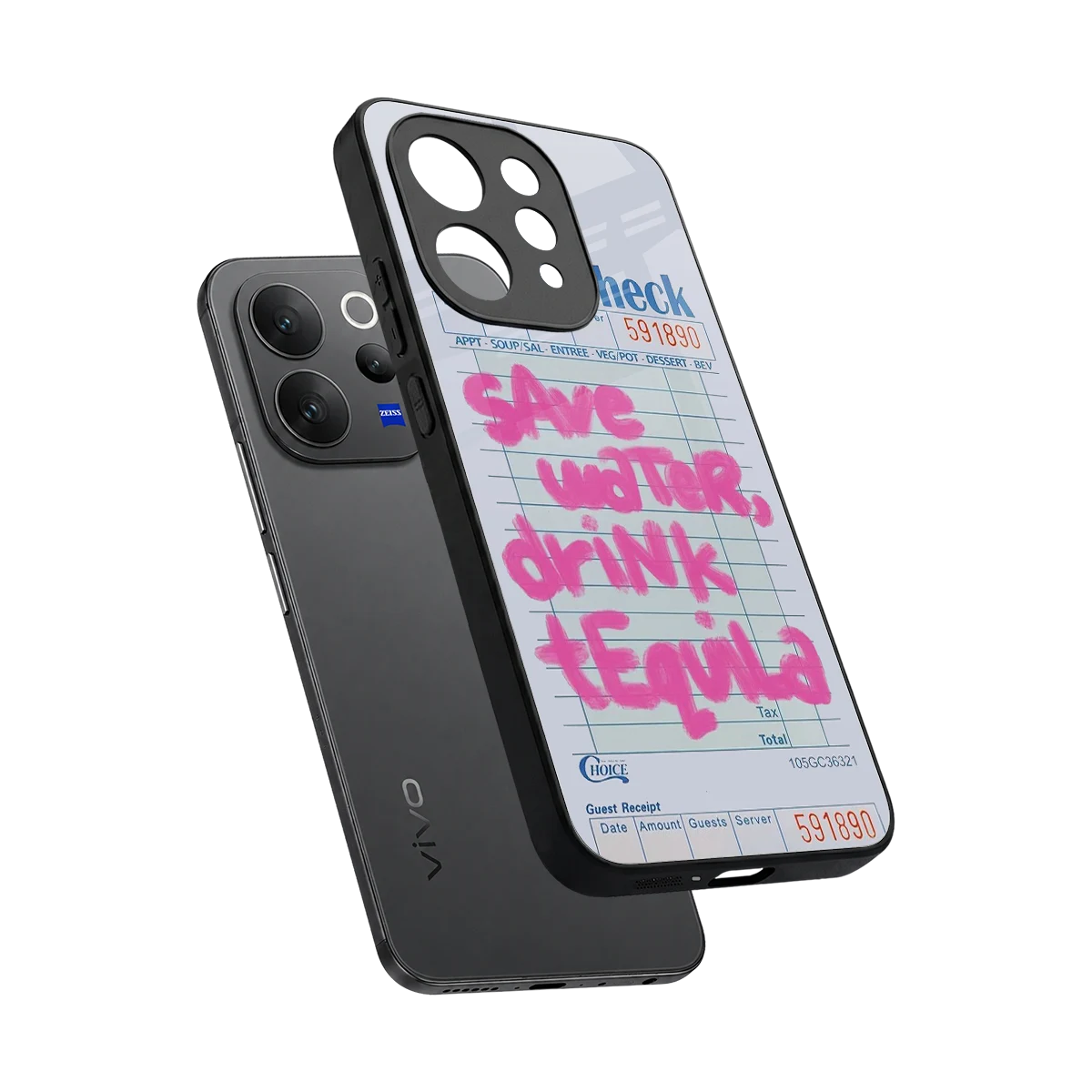 Tequila Tales sleek vivo v70 elite cover with tempered glass back and TPU edges