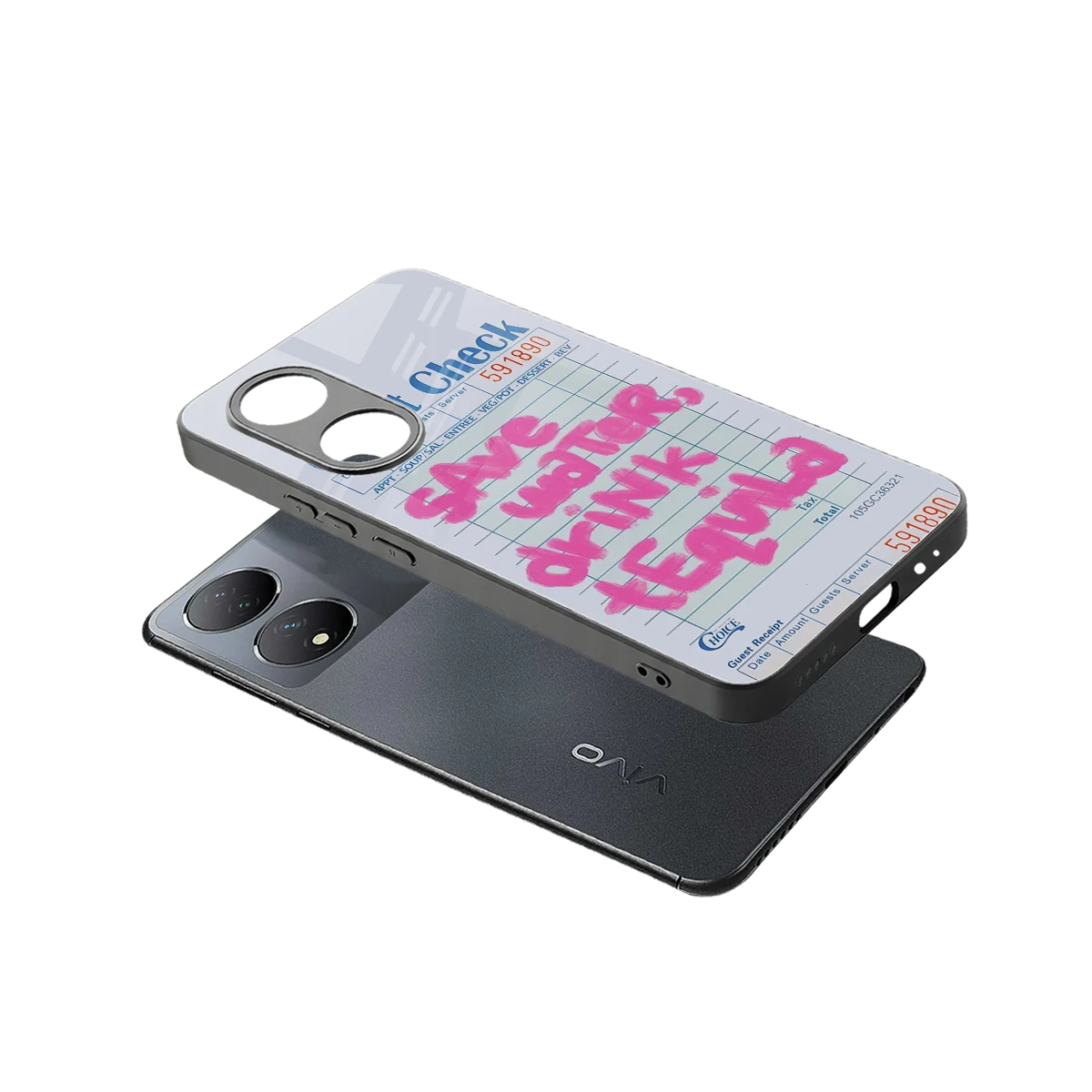 Tequila Tales sleek Vivo-y100 cover with tempered glass back and TPU edges