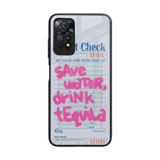 Tequila Tales back phone cover | glass case for redmi note 11 pro