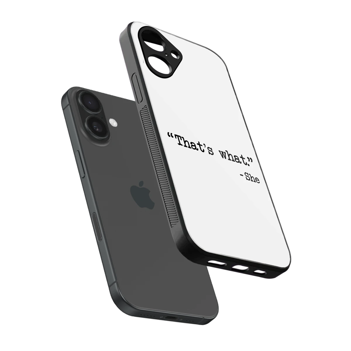 Thats What sleek iPhone 16 cover with tempered glass back and TPU edges