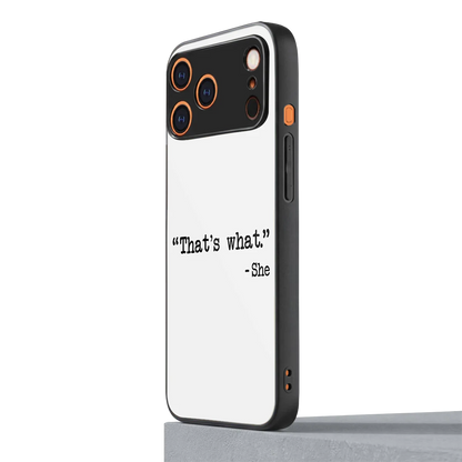 Thats What iphone 17 pro mobile cover | shockproof glass phone case