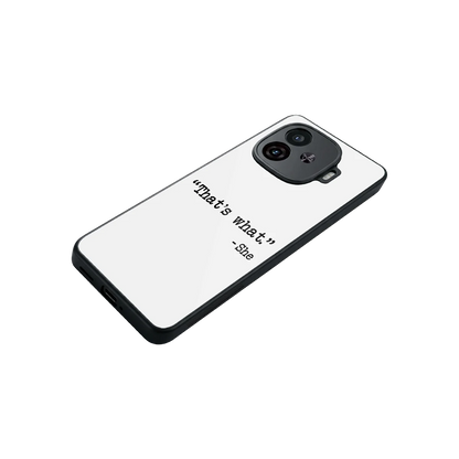 Thats What stylish phone case for iqoo neo 10r 5g | glossy glass and slim fit