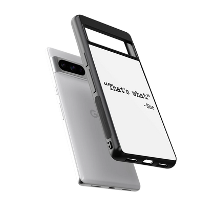 Thats What sleek google pixel 8 pro cover with tempered glass back and TPU edges