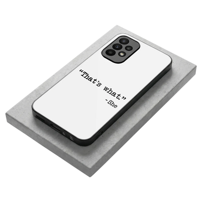 Thats What stylish phone case for samsung galaxy a23 | glossy glass and slim fit