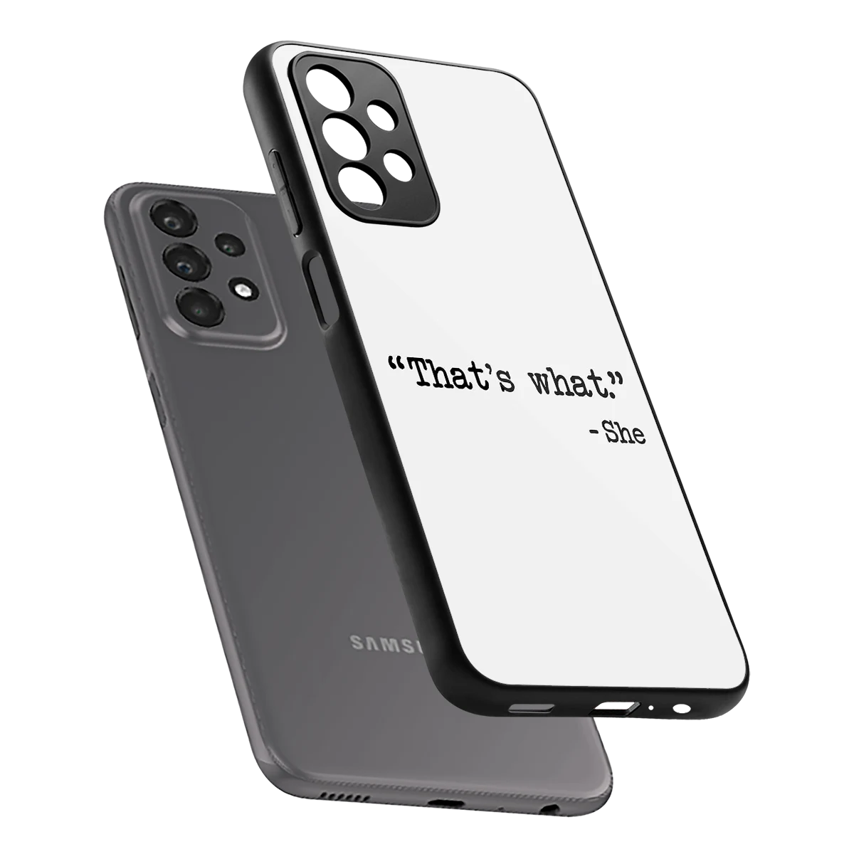 Thats What sleek samsung galaxy a23 cover with tempered glass back and TPU edges