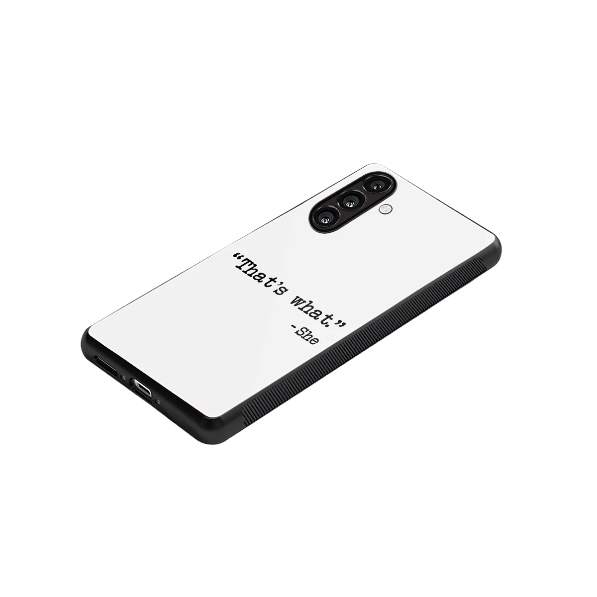Thats What stylish phone case for samsung galaxy m36 5g | glossy glass and slim fit