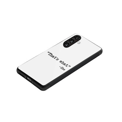 Thats What stylish phone case for samsung galaxy m36 5g | glossy glass and slim fit