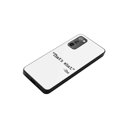 Thats What stylish phone case for samsung galaxy s20 fe | glossy glass and slim fit