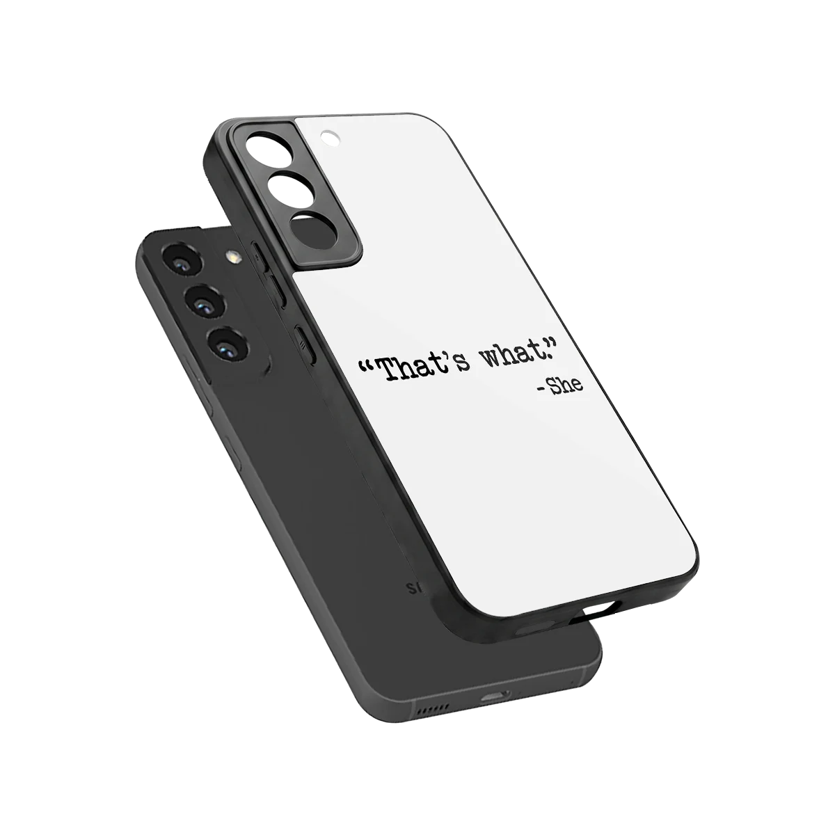 Thats What sleek samsung galaxy s22 cover with tempered glass back and TPU edges