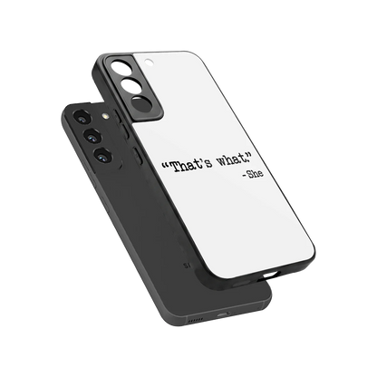 Thats What sleek samsung galaxy s22 cover with tempered glass back and TPU edges