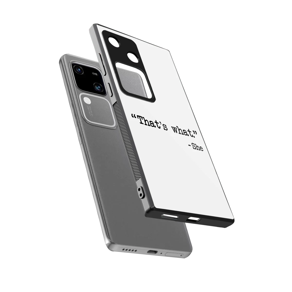 Thats What sleek vivo v30 cover with tempered glass back and TPU edges